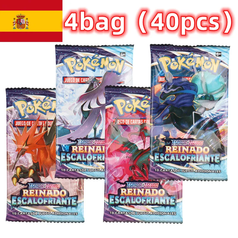 40/360Pcs Spanish Version Pokémon Card TCG: Sword shield Chilling Reign Booster Box Pokemon Cards 36 Pack Box Gifts