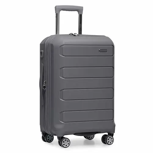

Чемодан Traveler's Choice Pagosa Indestructible Hardshell Expandable Spinner, серый, 22-дюймовый, ручная кладь