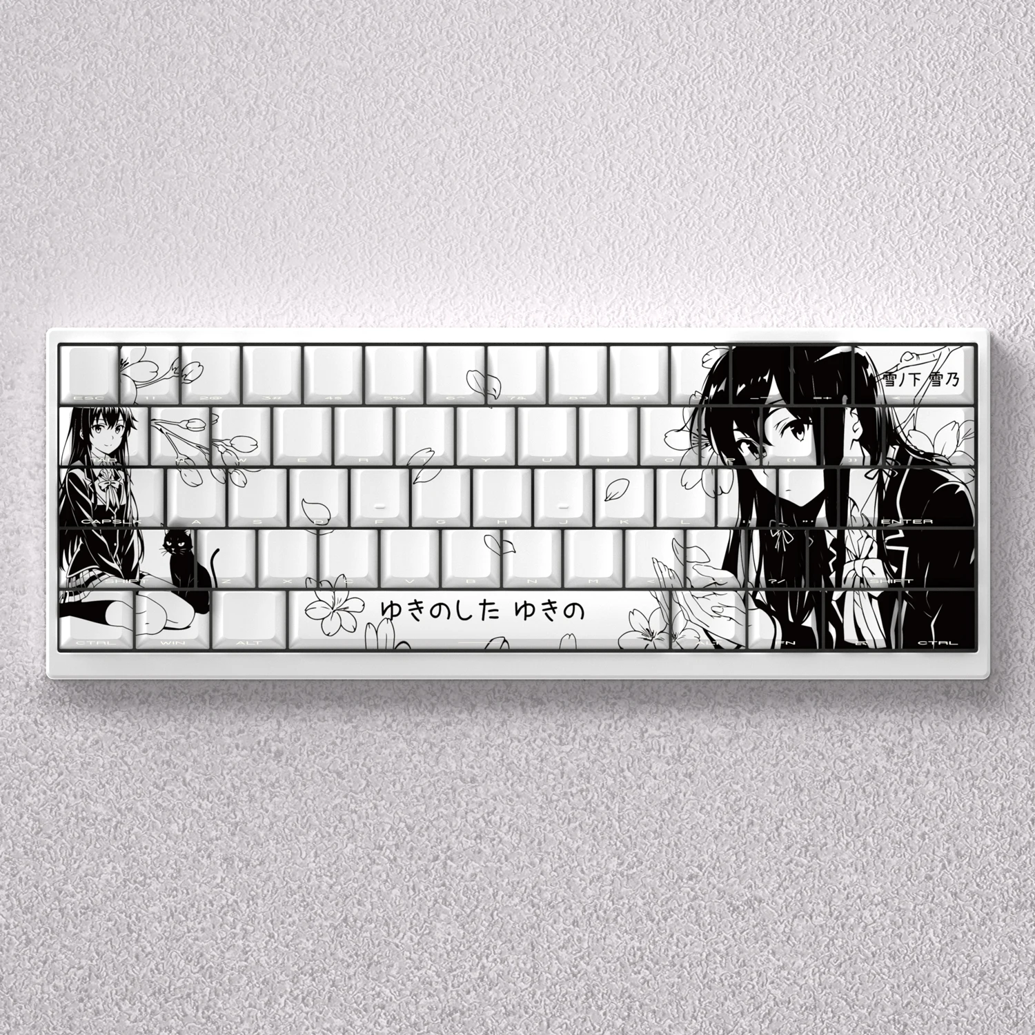 Klawisze Yukinoshita Yukino Anime Białe 73/98 Klawiszy PBT Barwione Sublimacyjnie Cherry do Klawiatury Mechanicznej AULA F75 Ajazz Game PC — zdjęcie produktu 3