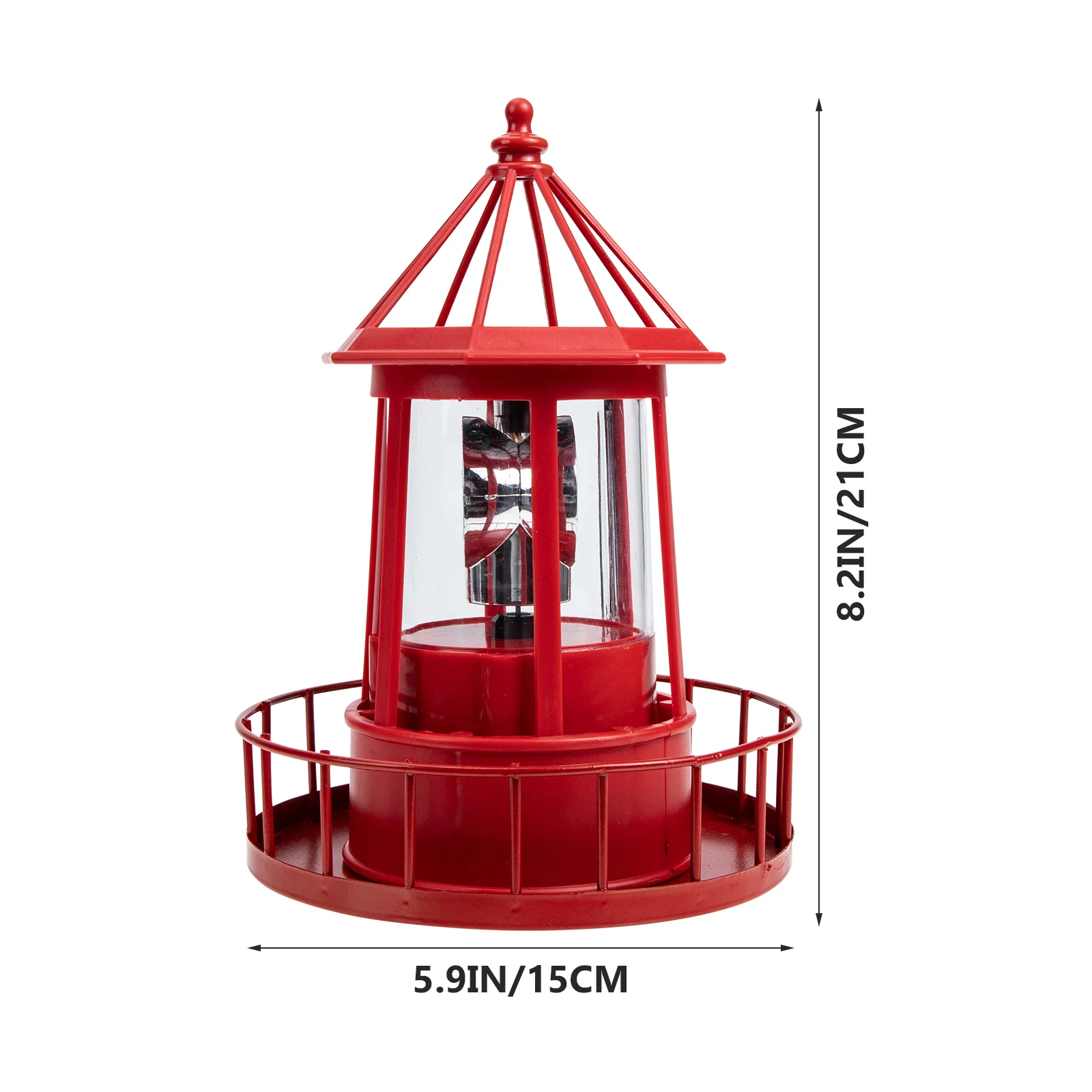 Rotating Beacon Light Iron Solar Adornment Lighthouse Garden Decor Lighthouse-shaped Landscape Lamp