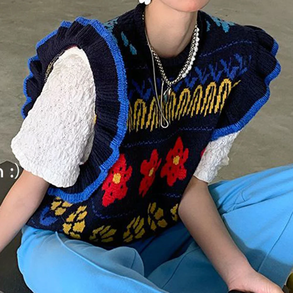 

Knitted jacket sweater vest women's spring wear 2025 new spring and autumn women's vest with sleeveless vest top