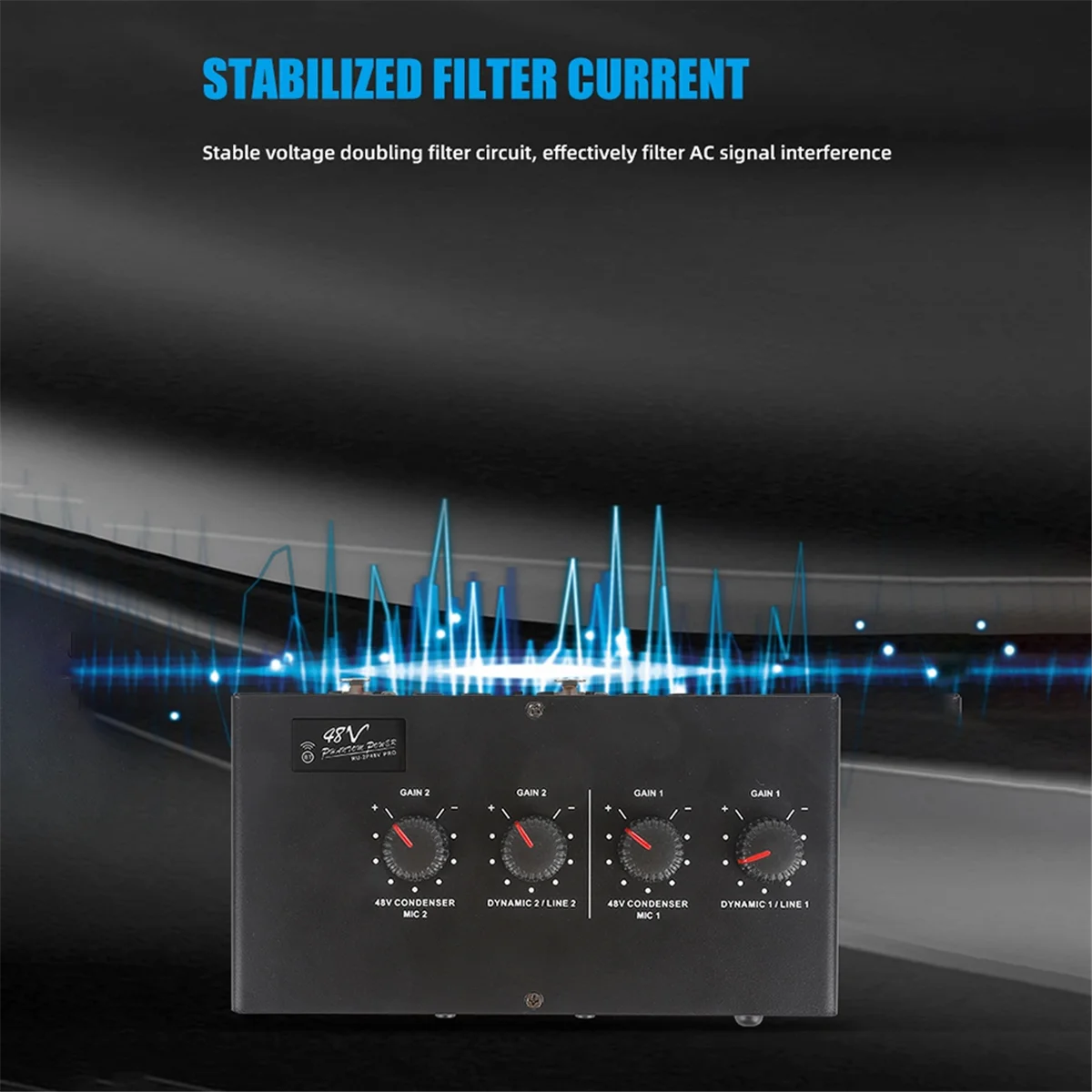 POP-l48V Динамический микрофон Конденсаторный микрофонный усилитель Аудио 48 В Фантомная зарядка для живой звуковой карты Динамик