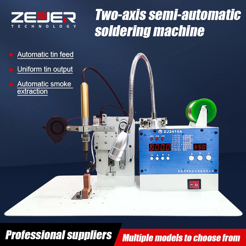 Two Axis Semi-Automatic Soldering Machine Output Uniform Rework Iron Hot Air Gun Welding Station