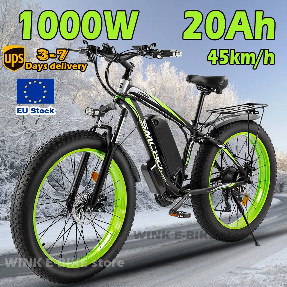 

EU Stock 1000W Motor Electric Bike Adults 48V 20AH Electric Bicycle 26 Inch 4.0 Fat Tire Road Snow Ebike Mountain MTB All-Terrai