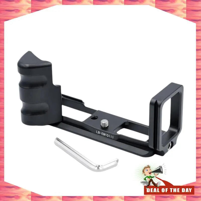 24時間配送-カメラアクセサリー-lブラケット-ハンドグリップ-オリンパス-e-m10iii用-クイックリリースプレート-ブラック