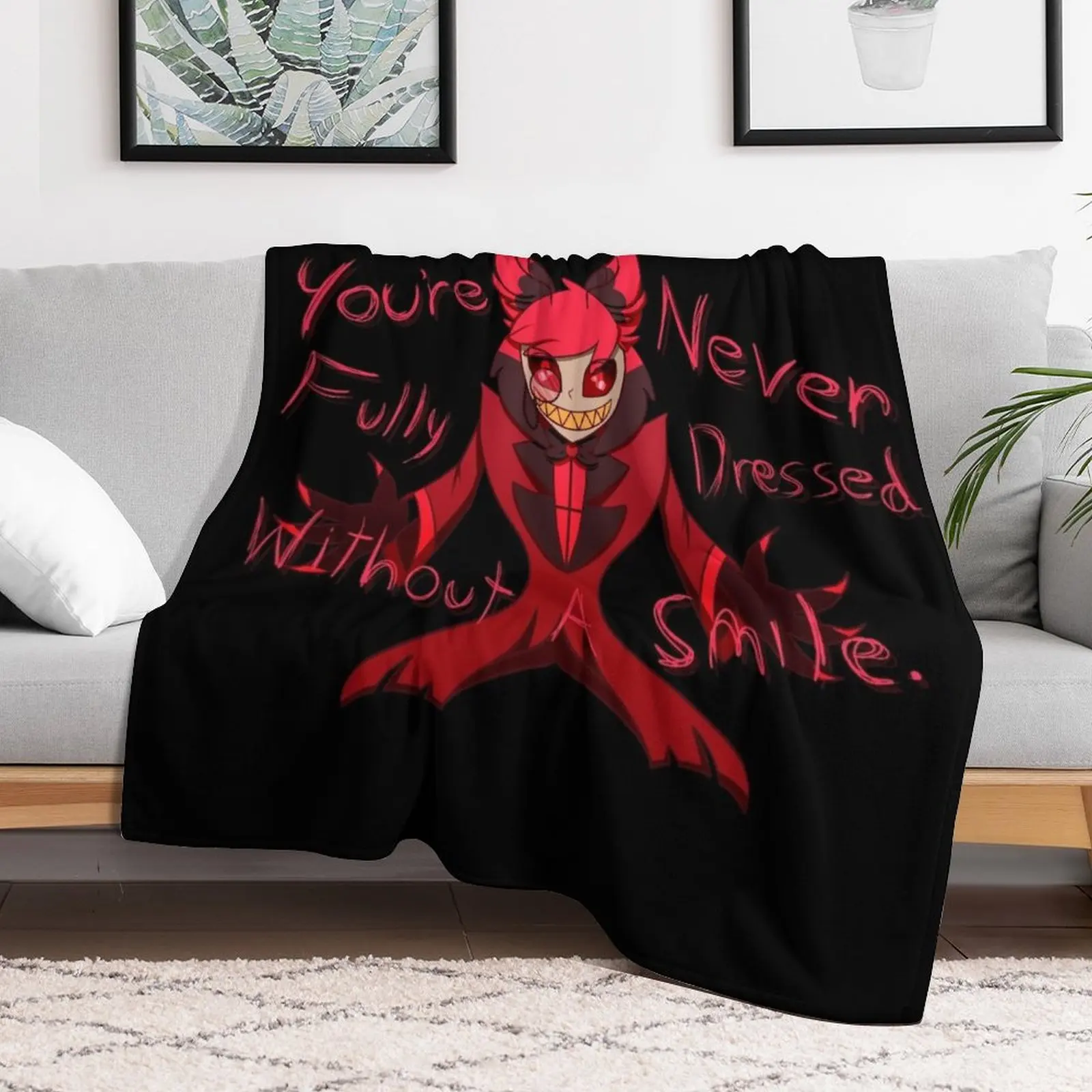 You're Never Fully Dressed Without A Smile, Alastor Throw Blanket Weighted Winter beds Softest for sofa Blankets