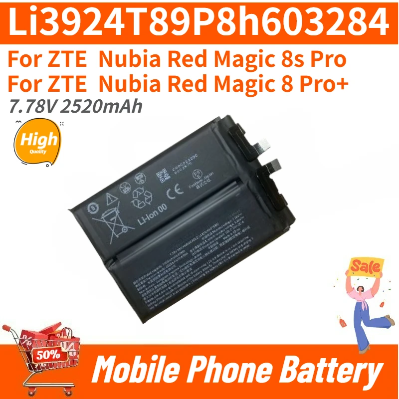 

Li3924T89P8h603284 High Quality Phone Battery 7.78V 2520mAh For ZTE Nubia Red Magic 8s Pro / 8 Pro+ Brand New