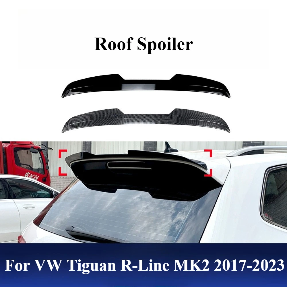 

For VW Tiguan R-Line MK2 2017-2023 OEM+ Carbon Printing Roof Spoiler - High Gloss ABS Plastic Lip Wing Universal Fit (1PCS Set)
