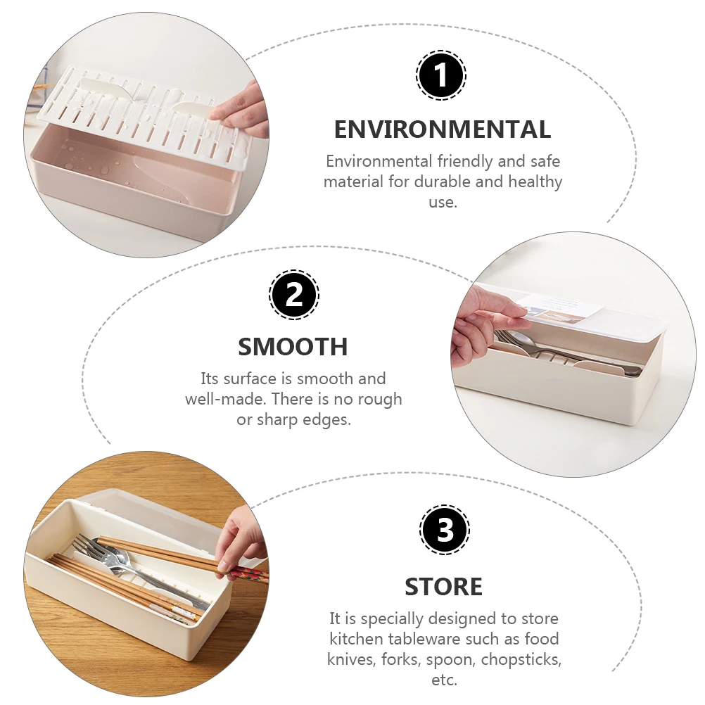 

Cutlery Box Dust-Proof Tableware Drying Rack Tableware Organizer Household Chopstick Cage for Forks Spoons Drying Rack