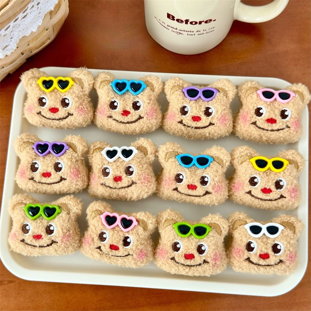 

Cute Bear Plush Toy Pendant Cartoon Sunglasses Bear Doll Bag Pendant Anime Plush Doll For Girl Key Chain Children Gift