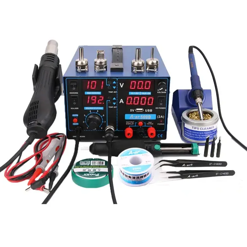 A-BF 500D welding station repair digital display 3-in-1 mobile PCB repair hot air welding station power soldering iron