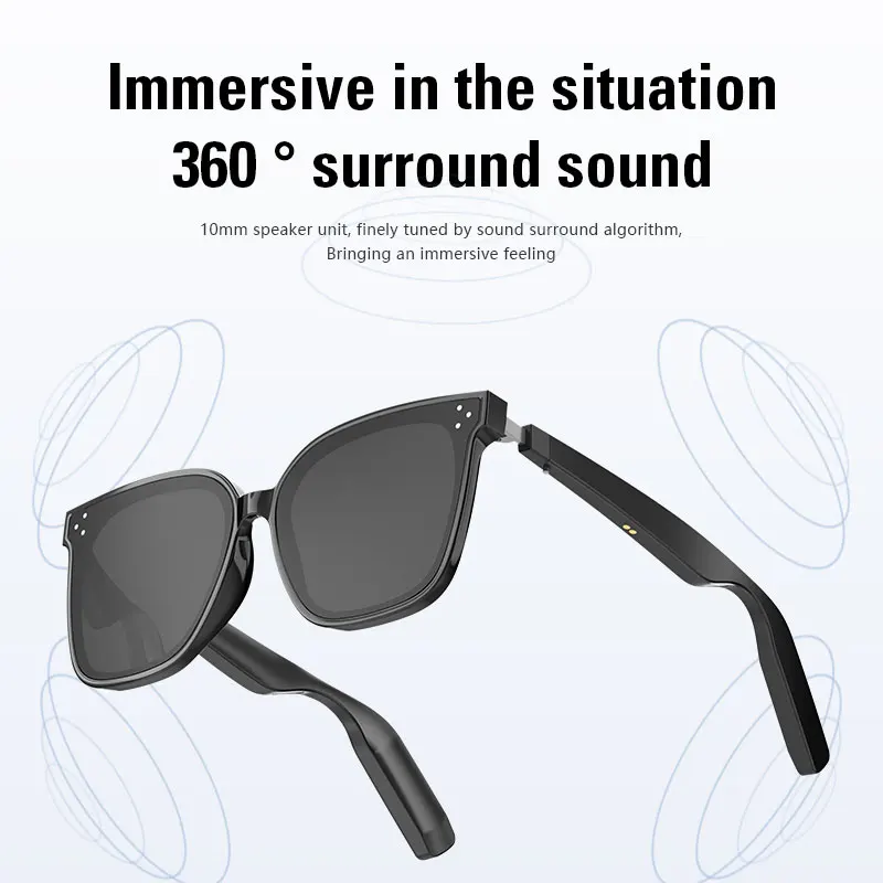 YJ008 Intelligent Audio Smart Sunglasses Outdoor Bluetooth Smart Glasses Men Women Surround Sound Voice Assistant Photography