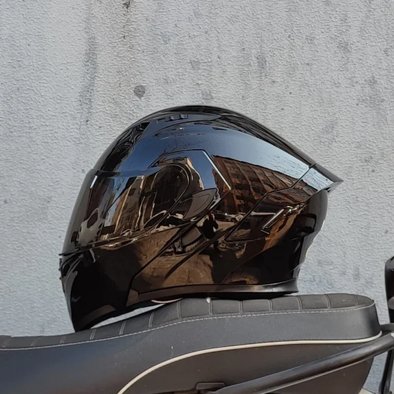 Hochwertiger Dual Lens Flip Up Rennhelm Motorrad helm Punkt zertifiziert casco abierto de moto para hombre