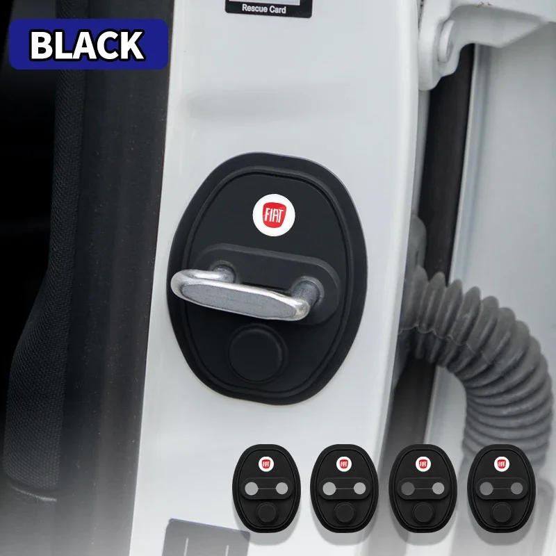 

4pcs Car Styling Auto Protect Door Lock Cover Stickers Accessories Case For Fiat 500 Punto 124 125 500 Bravo Stilo Panda Abarth