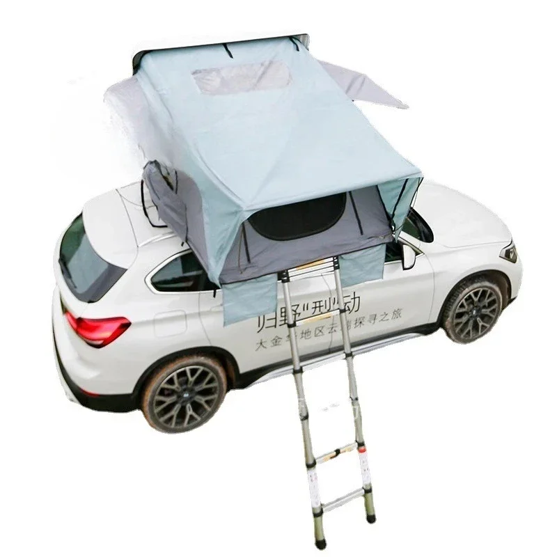 Foldable rollover retractable tourist roof tent free of construction