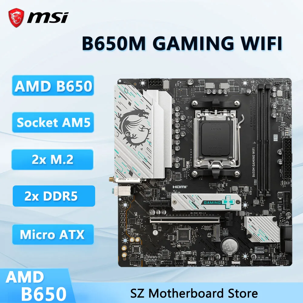 Am5 Micro Atx Pcie 5.0 Motherboard - Carte mère MSI B650M GAMING WIFI,