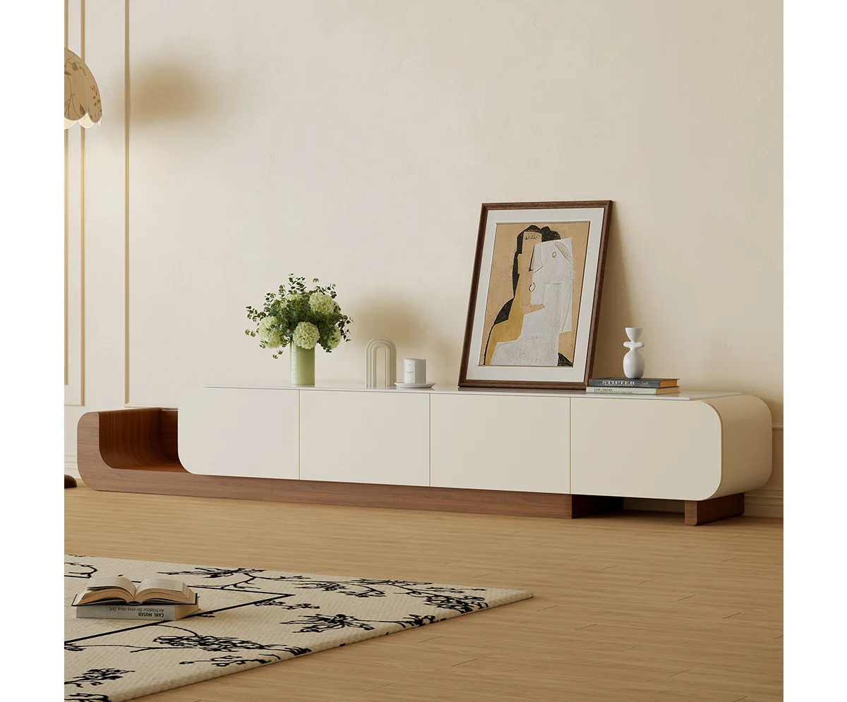 Französischer mikrokristalliner, ausziehbarer TV-Schrank, luxuriöser High-End-Wohnzimmerschrank vom Boden bis zur Decke.