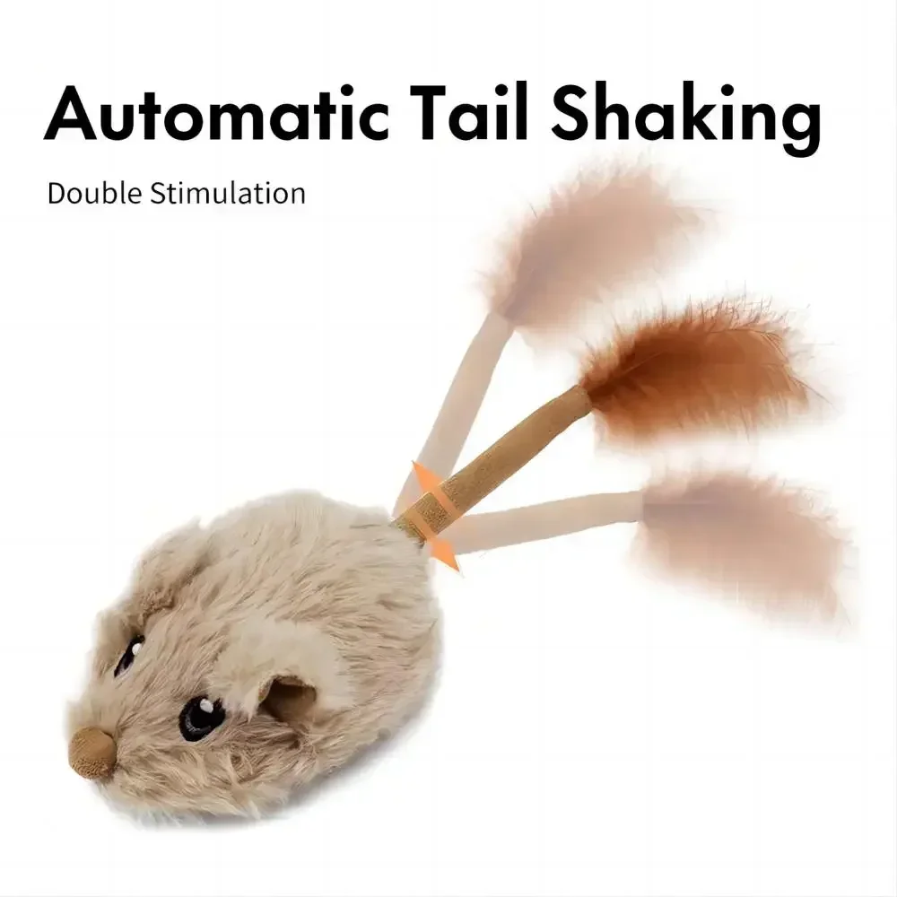 Cat Accessories 1Pc Funny Lifelike Plush Mouse Running Rat Toy for Cats Dogs Tail Mouse Pets Kids Random Color Toys Mice Pet