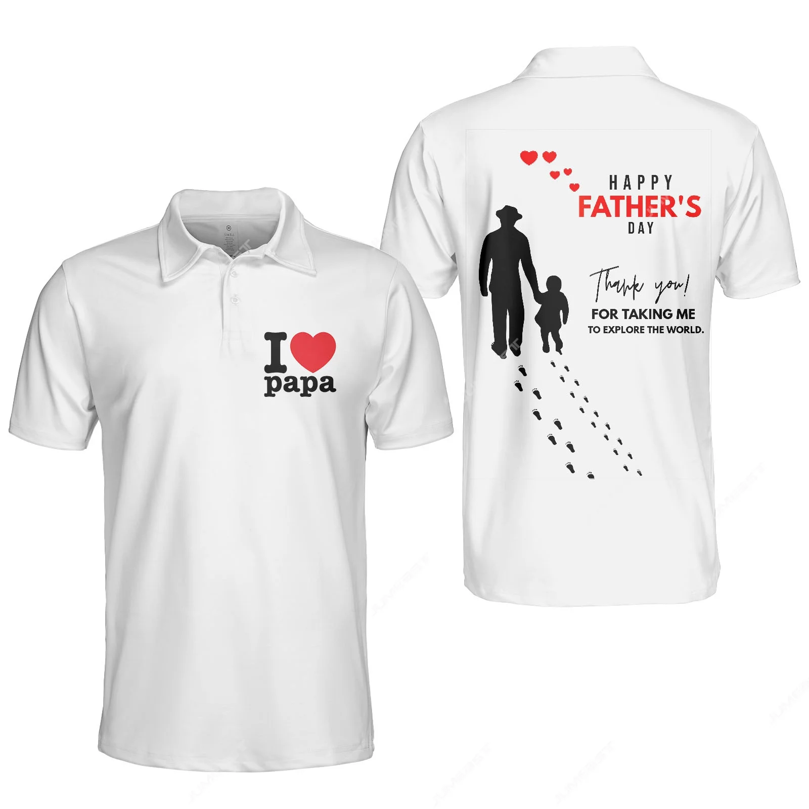 Jumeast Fathers Day White Polo Shirt For Men Best Father Dad Gift T-shirts Baggy Love Y2K Streetwear Clothes New In Overfit Tops