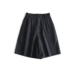 Summer women's casual solid color high waisted loose shorts