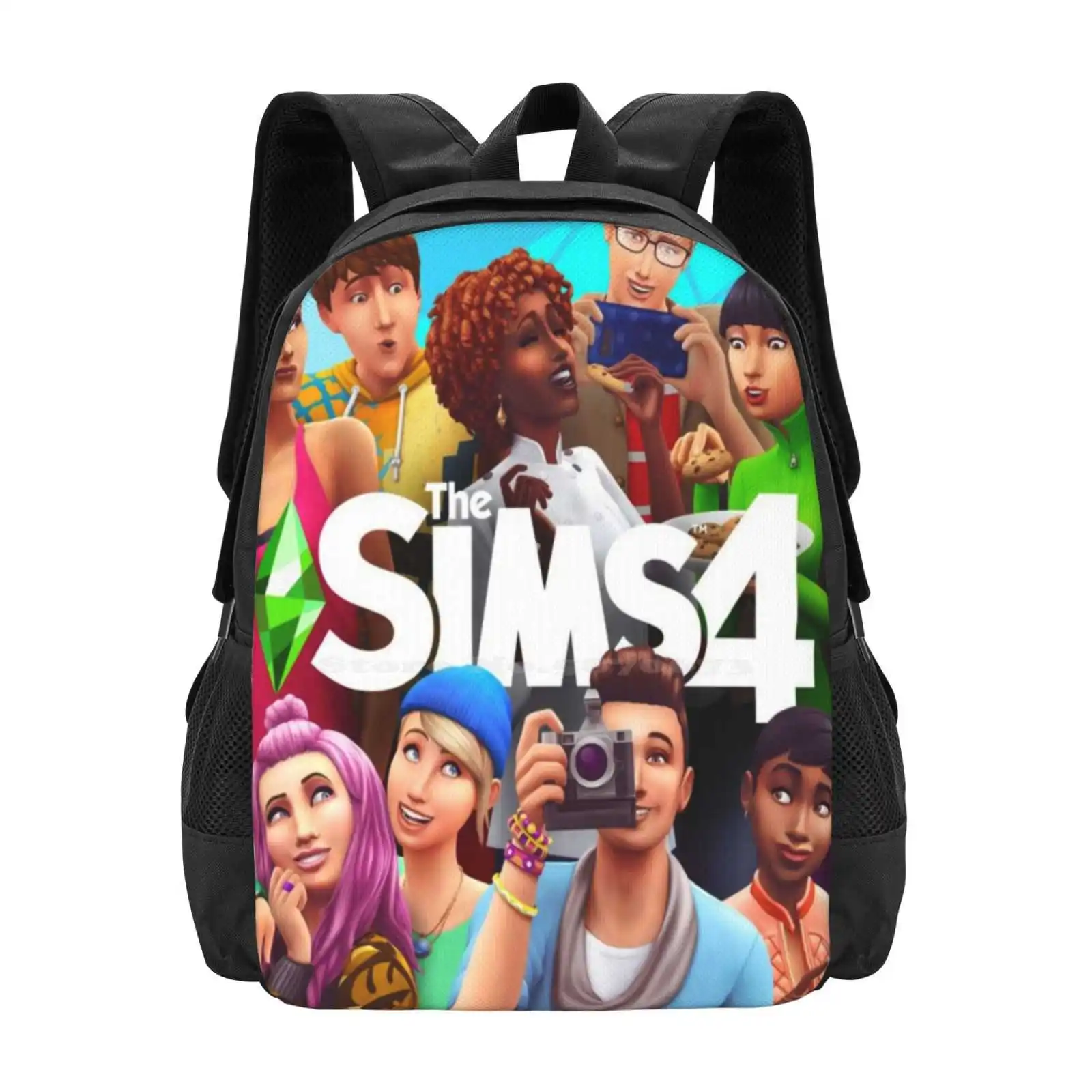 The Sims 4 Video Game Large Capacity School Backpack Laptop Bags The Sims 4 Plumbob The Sims 3 The Sims 2 Gaming Ts4