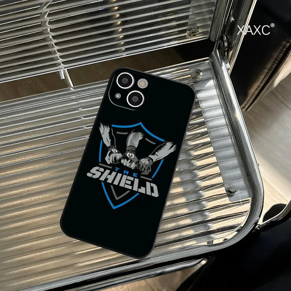 WWE The S-Shield Phone Case for Iphone 15 14 12 11 13 Pro Max Mini X XR XS 7 8 Max SE 2020 Soft Dark Skeleton Phone Covers