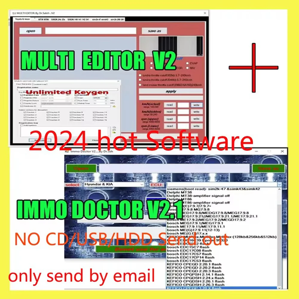 

Car 2025 Hot Software IMMO DOCTOR V2.1 + MULTI EDITOR V2 + For HYUNDAI For KIA Unlimited Keygen Car Repair Software