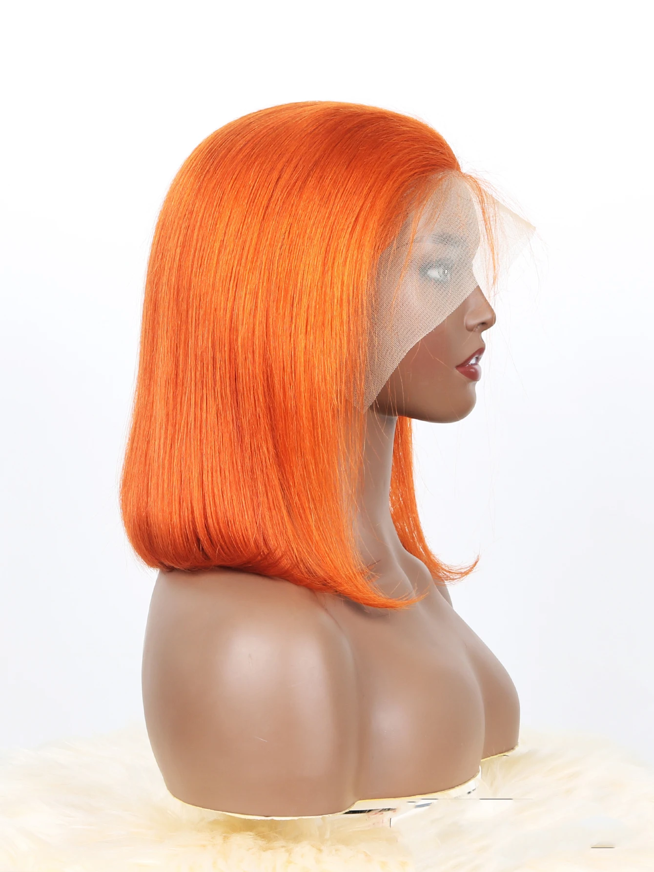 Perruque Bob Lace Front Wig naturelle courte, cheveux lisses, 13x4, 99J, P4/27