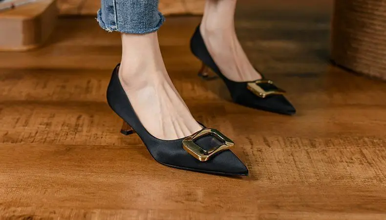 Spitze High Heels Damenschuhe Elegante Arbeitsschuhe Flache Schuhe Sommer 2026 Luxus-Kleiderpumps Modische Bequeme Laufschuhe Zapatillas – Detail 3