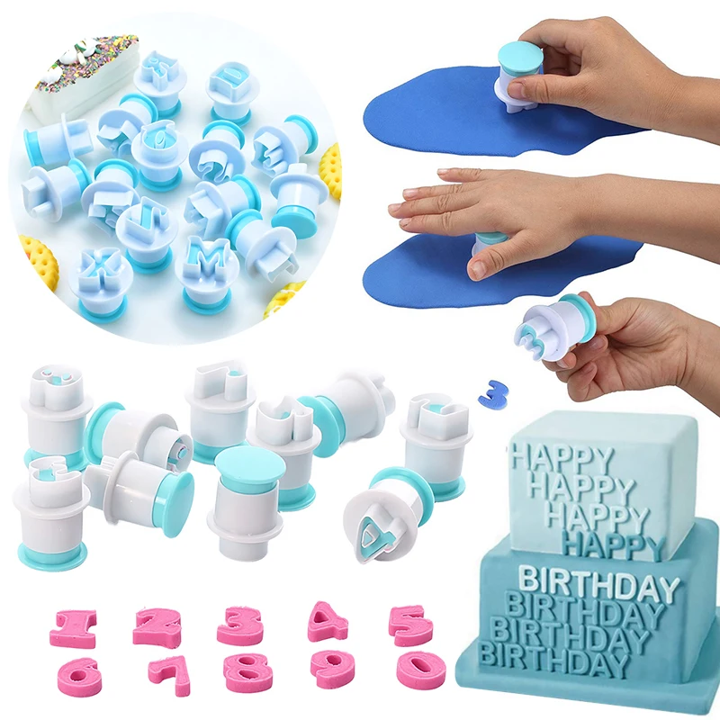 3 Style Mixed Baking Gadget Uppercase/Lowercase Alphabet Number Shaped Cookie Fondant Cake Handmade DIY Modeling Baking Mold ZYF