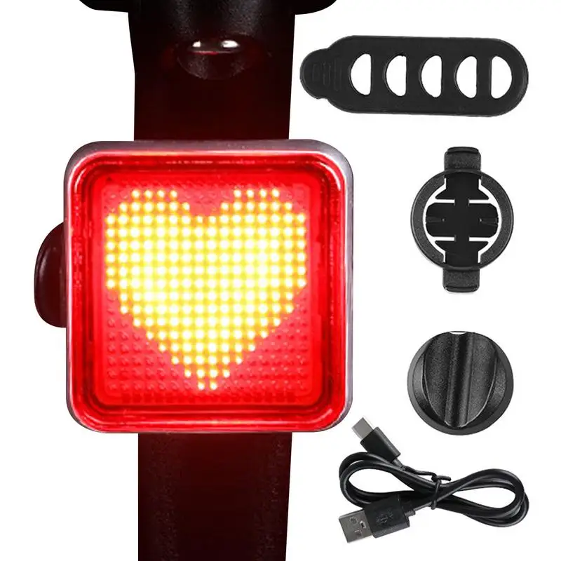 Bicycles Rear Light Smart Sensor Waterproof Bikes Light Patterns Changeable Fast Charging Easy Installation Multifunctional Rear