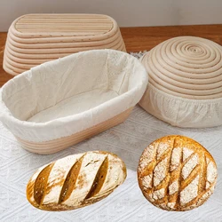 Banneton Natural Rattan Basket Baking Utensils Bread Baskets Bread Proofing Basket With Liner Sourdough Fermentation Tools