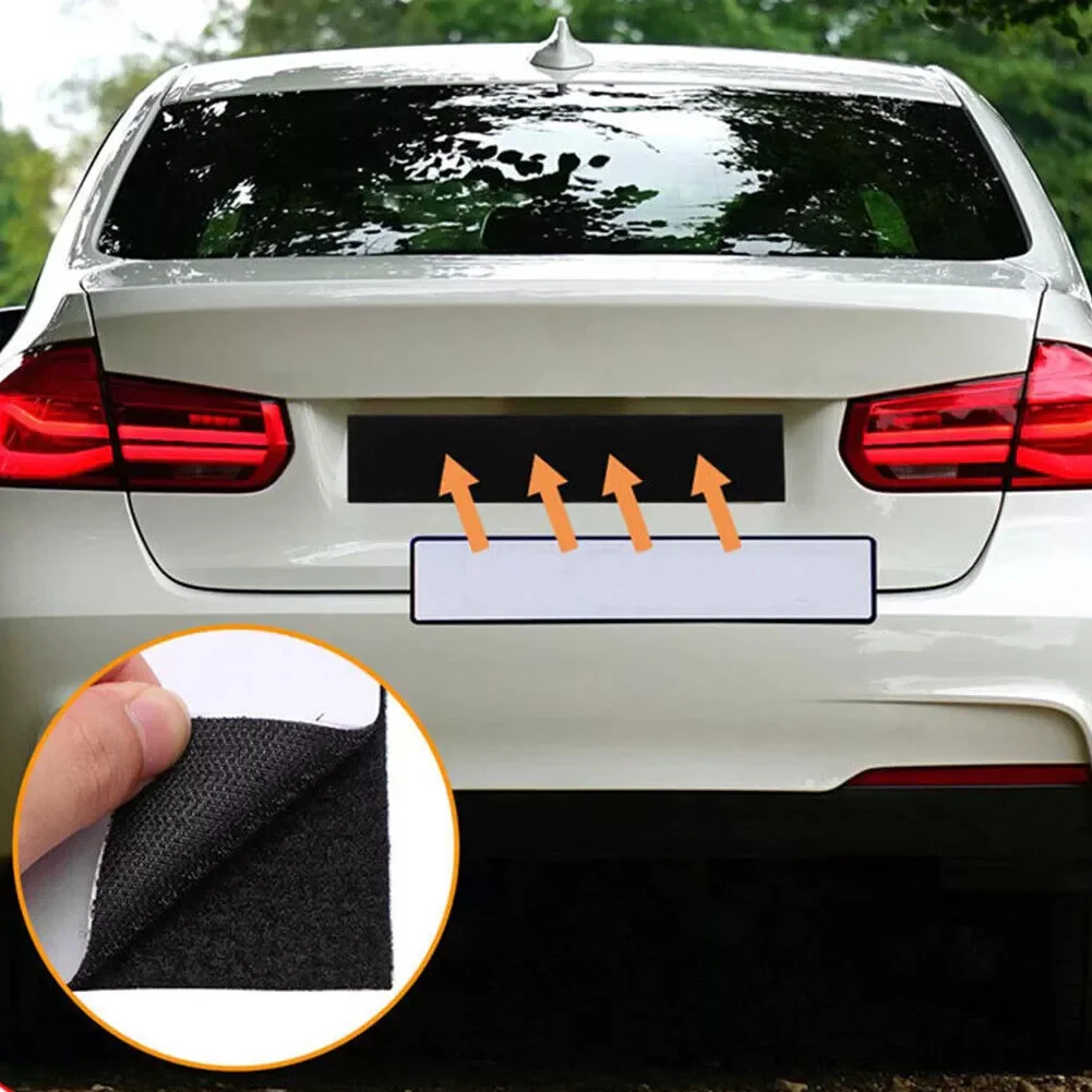 2Pcs/Set Adhesive License Plate Holder Frameless Black Weather-proof Number Plate Holder for Vehicles/Car/SUV Accessories