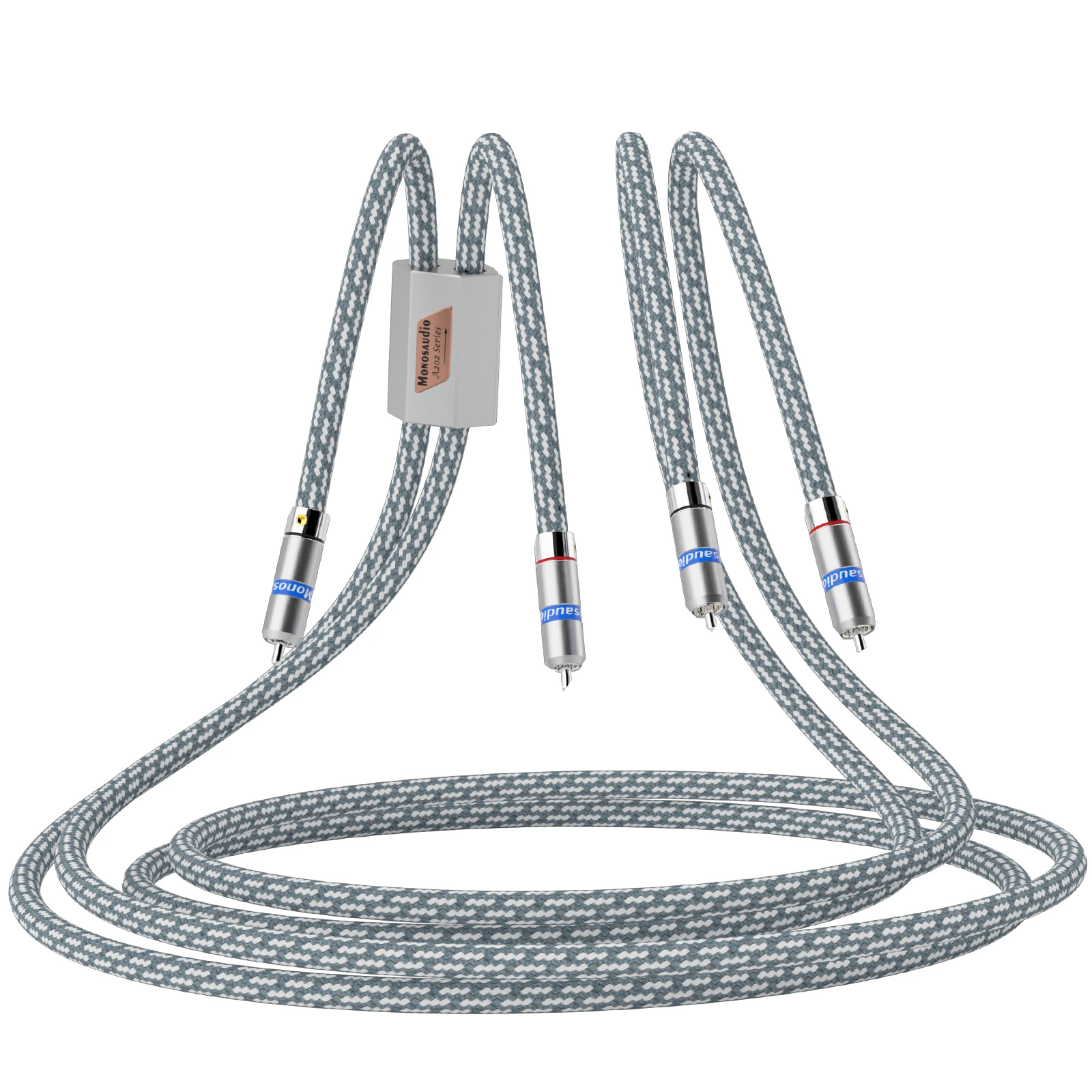 Monosaudio A202R6R 99.9998% OFC Copper Silver Plated Audio Extend Signal Cable HiFi Performance RCA Connector Interconnect Wire