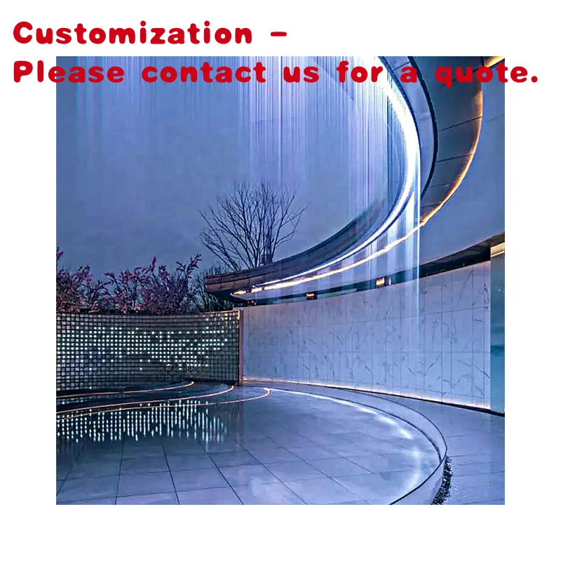 

custom.Decorative Artificial Waterfalls Curtain Feature with Led Light Corten Steel Rain Curtain