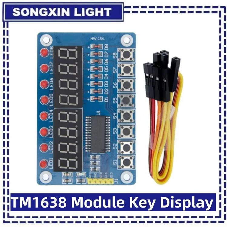 SAMIROB New TM1638 Module Key Display For AVR Arduino New 8-Bit Digital LED Tube 8-Bit