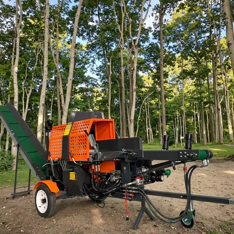 Export Standard Packed Hydraulic Wood Splitter Complete Firewood Splitting Machine Ready For Global Overseas Shipment