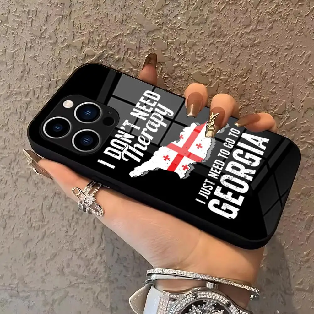 

Чехол для телефона с флагом Грузии для iPhone 17, 16, 15, Pro Max 14, 13, 12, Mini Plus, Samsung S25, стеклянный чехол для телефона