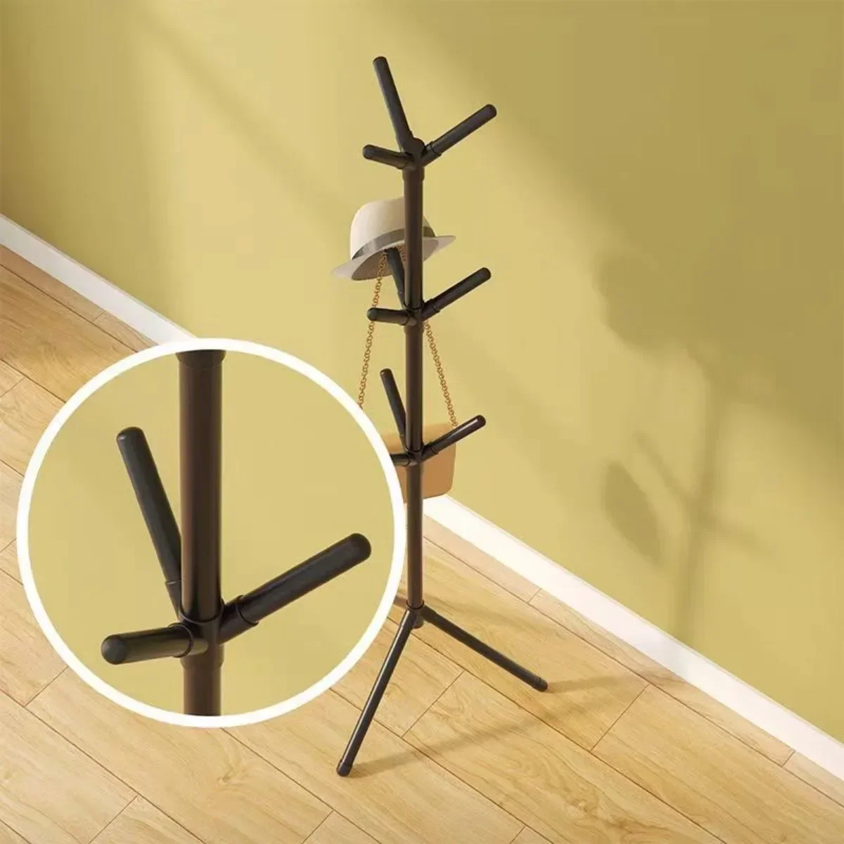 Mobile Floor Standing Multi HookClothes Rack Tree Branch Shape and Convenient Coat Rack for Home Living Room Clothing Storage