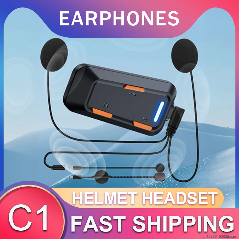 

C1 Helmet Headset Wireless Bluetooth 5.3 HiFi Stereo Motorcycle Riding Music Earphones Intelligent Noise Reduction Headphones