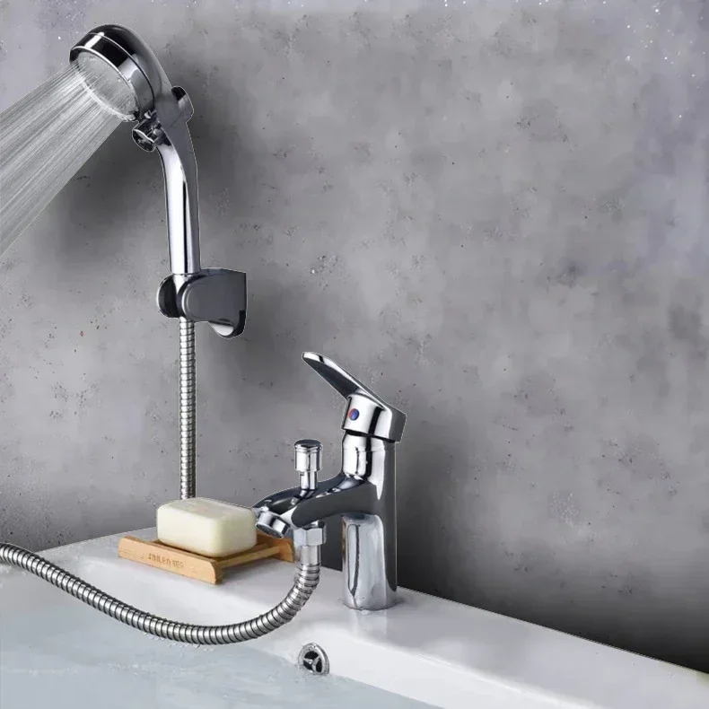 Single Hole Faucet Bathroom Wash Basin Sink Faucets Shower head Multifunctional Hot and Cold Water Mixing Tap