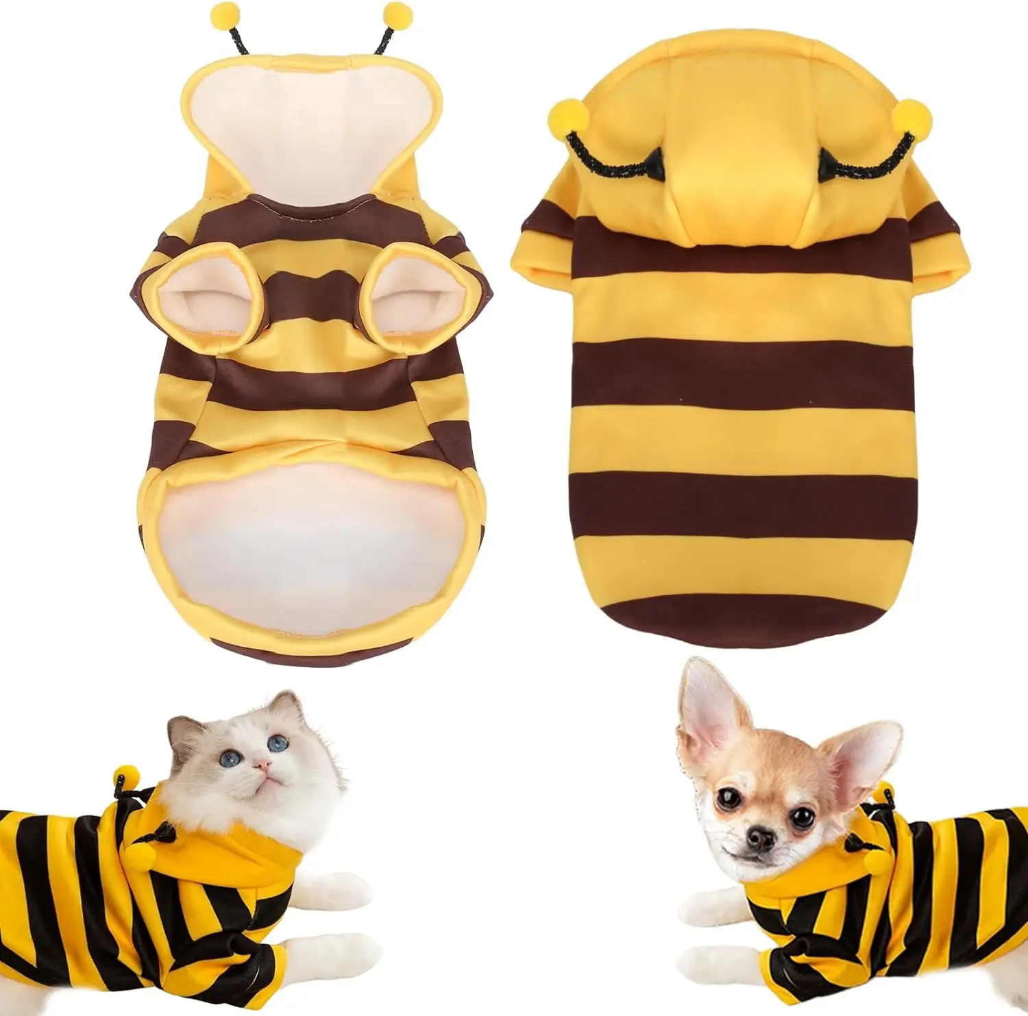 1pc Hunde kleidung Herbst/Winter Schnitzer Teddy kleine Welpen Katze Haustier Kleidung Hoodie Bienen verwandeln sich in Party zubehör