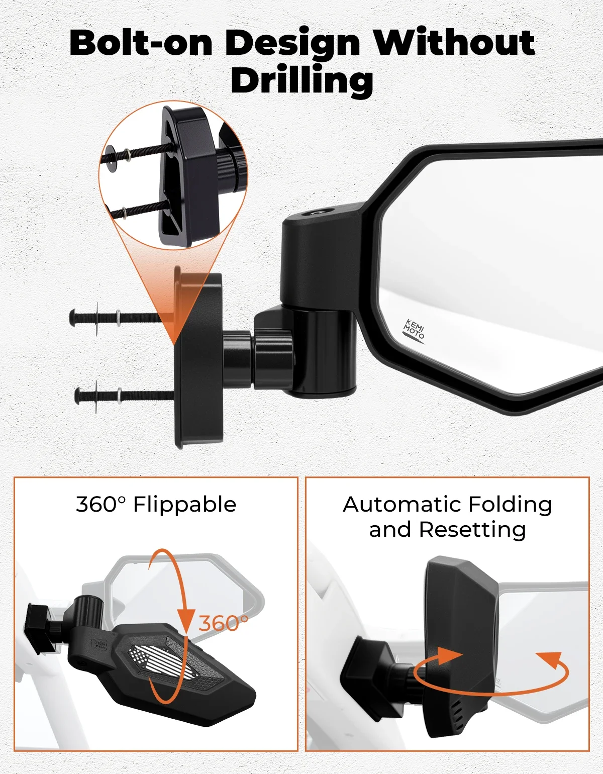 X3 Seitenspiegelfeder Rückseite Seitenspiegel für Can Am Maverick X3 & Max RS DS Turbo RR 4x4 XMR XDS XRC Turbo 2017-2025