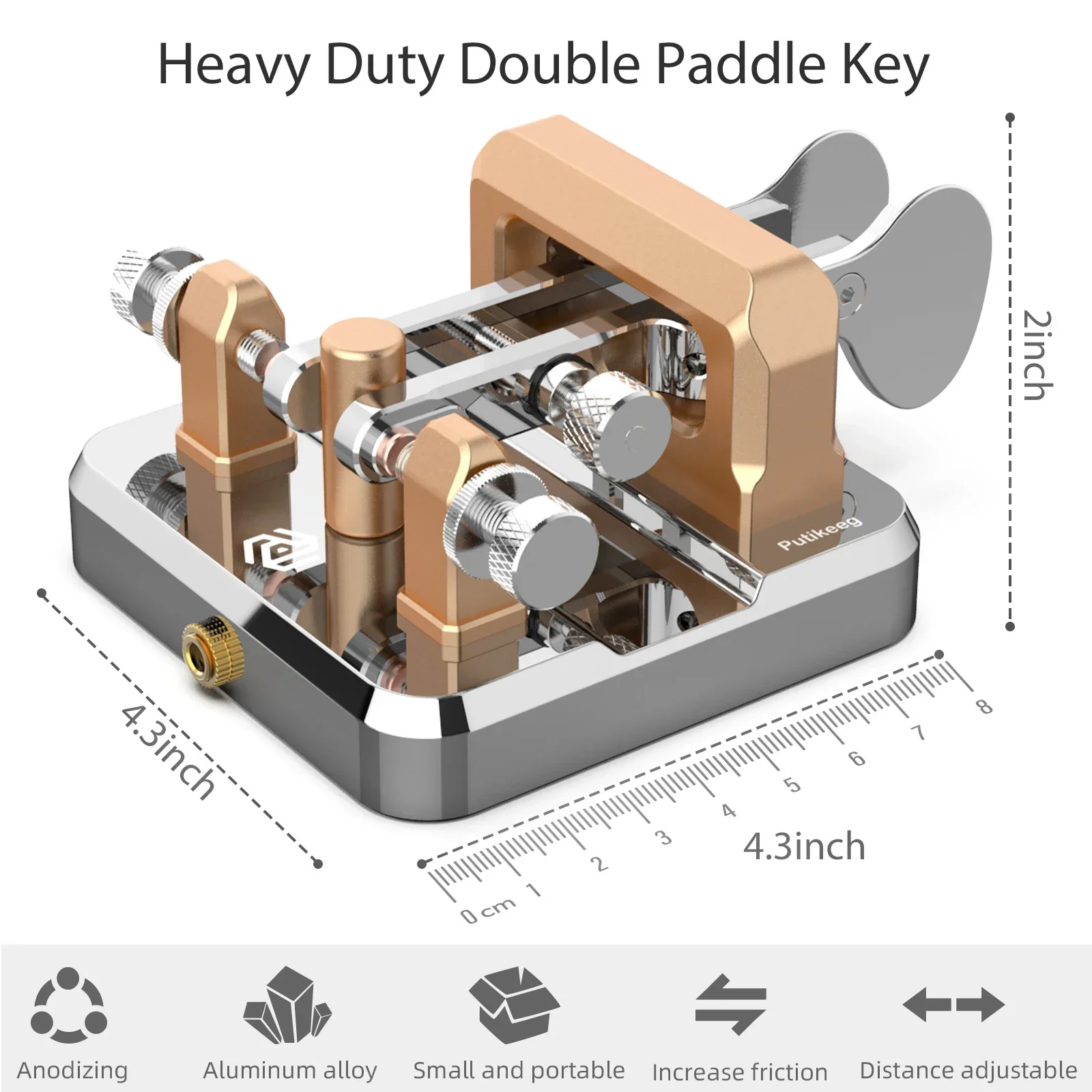 for Putikeeg Auto Morse Keyer Double Oars Telegraph Key CW key for amateur radio users
