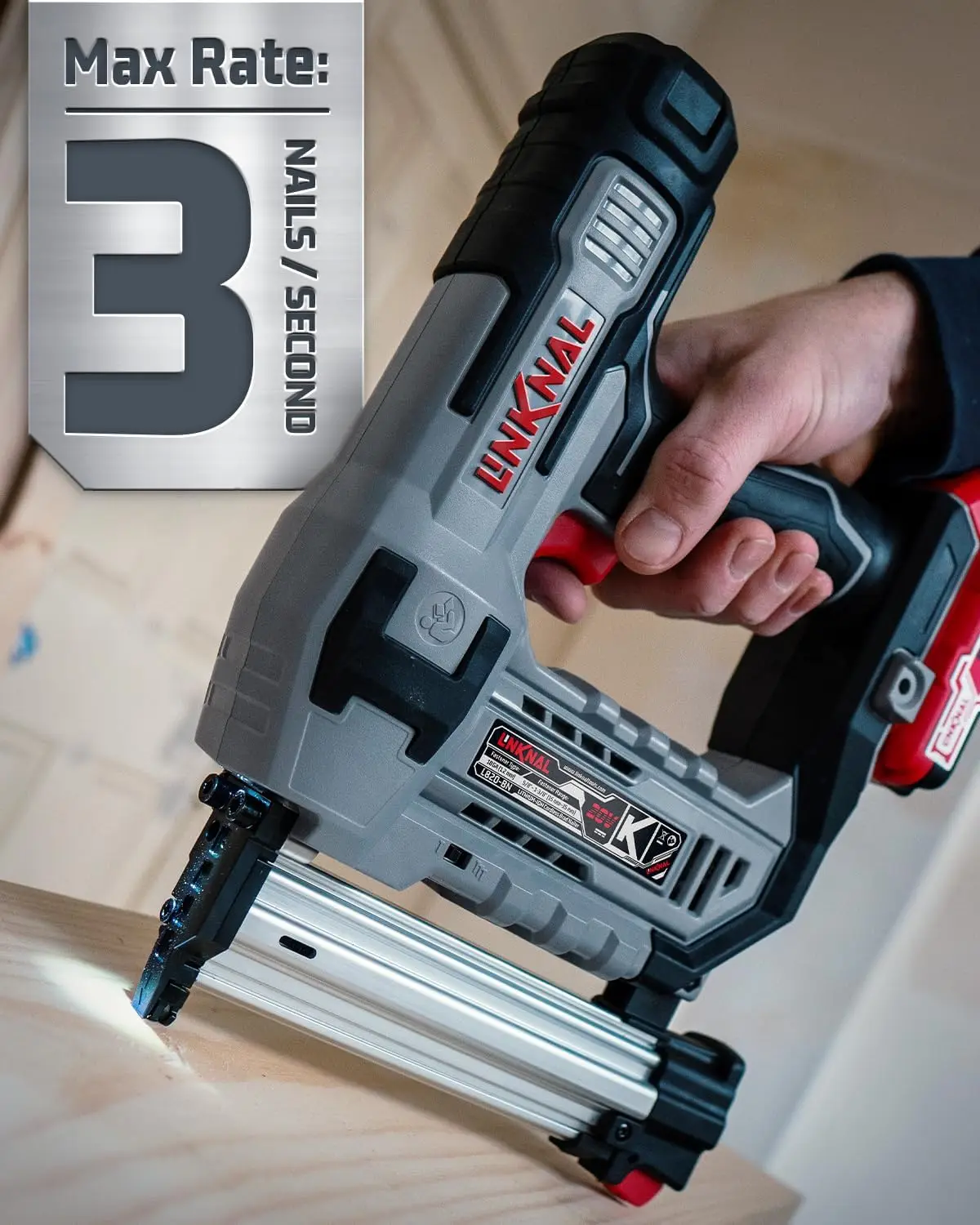 Imagem -06 - Linknal-cordless Brad Nailer Alimentado por Bateria 18 Gauge 2x20v Max Baterias Li-ion Carregador e 1000 Pregos Incluídos l8