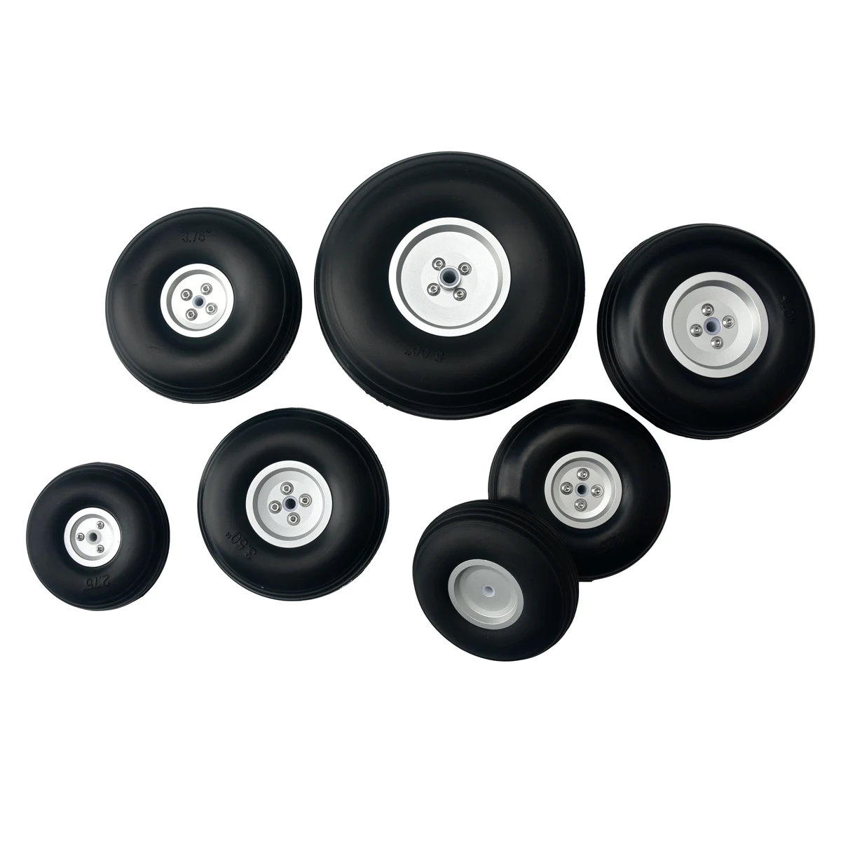 1PC moyeu en aluminium PU mousse roue train d'atterrissage pneu Dia 1/1.25/1.5/1.75/2/2.25/2.5/2.75/3/3.25/3.5/3.75/4/4.5/5 pouces pour avion RC