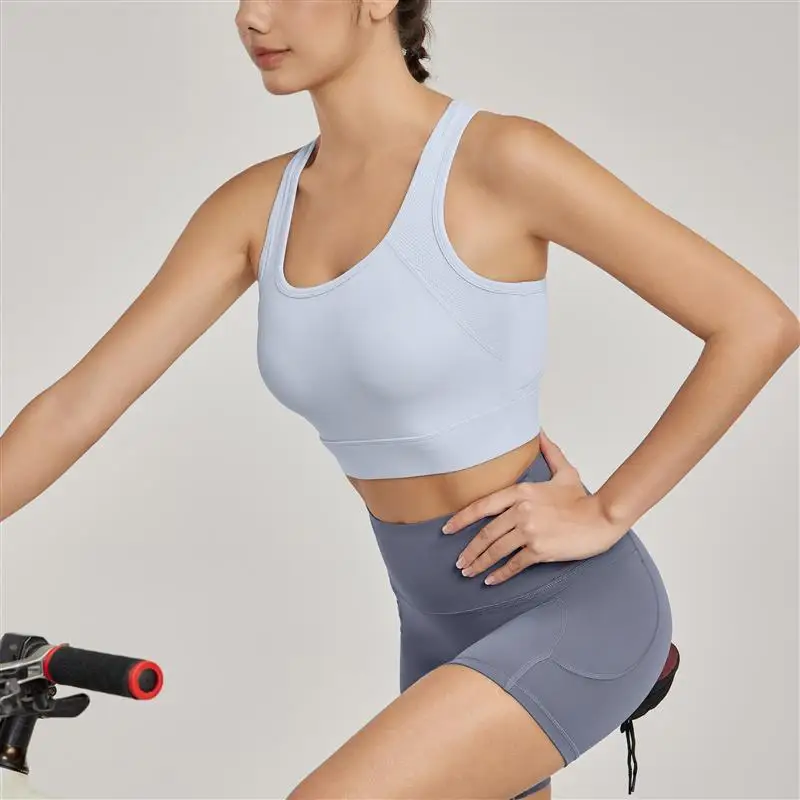 

Спортивный бюстгальтер и жилет Qui Dry Splice для йоги с фиксированной чашкой Me в стиле пэчворк Qui Dry Fitn, женская одежда