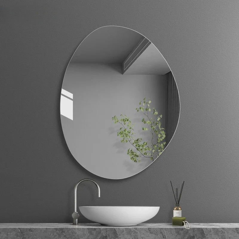 Irregular bathroom mirror, wall mounted, self-adhesive bathroom wall mounted, toilet sink, vanity mirror