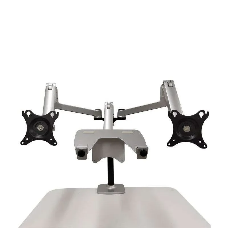 Rotation Height Adjustable Dual Monitor Clamp Stand with Desktop Arm Bracket Computer Monitor Stand Desktop Adjustable