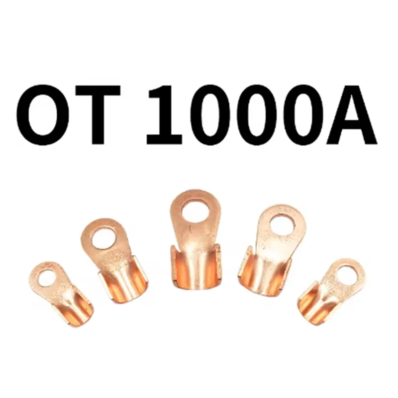 ABJN-Terminal OT 1000A لصق سلك ضياء عارية النحاس الأنف O شكل تجعيد كابلات الموصلات البطارية العروة المفتوحة